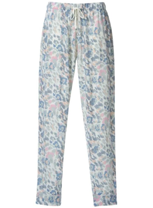 Pyjamas-sæt af bambus-jersey 2 dele mønstret top og bukser Akvarel
