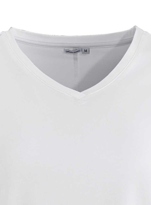 Bambus T-shirt med V-hals hvid, kortærmet
