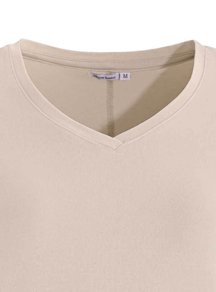 Bambus T-shirt med V-hals, kortærmet