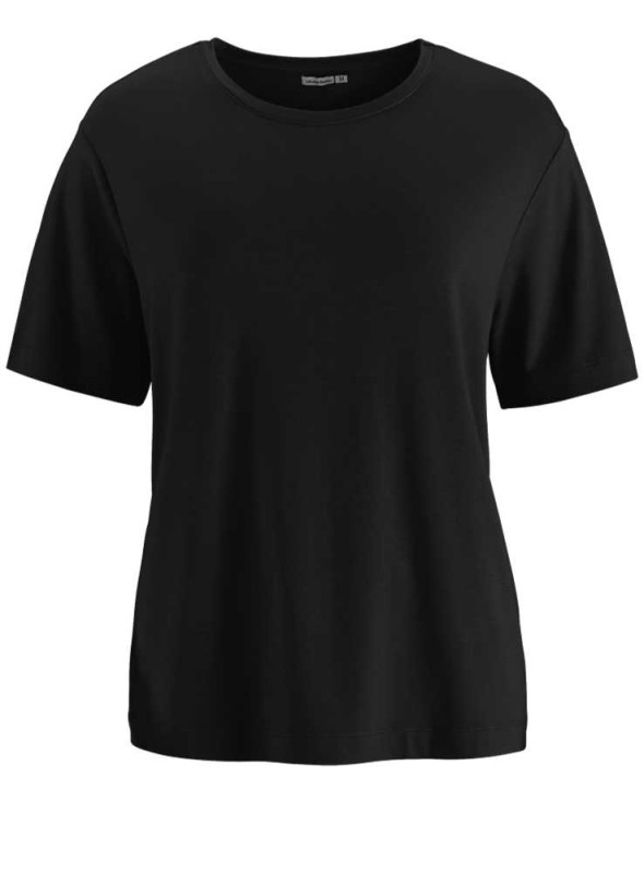 Bambus T-shirt med rund hals sort, kortærmet