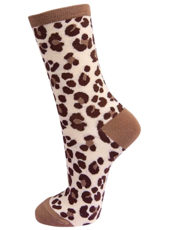 Bambus strømper leopard, dame, fra Sock Talk