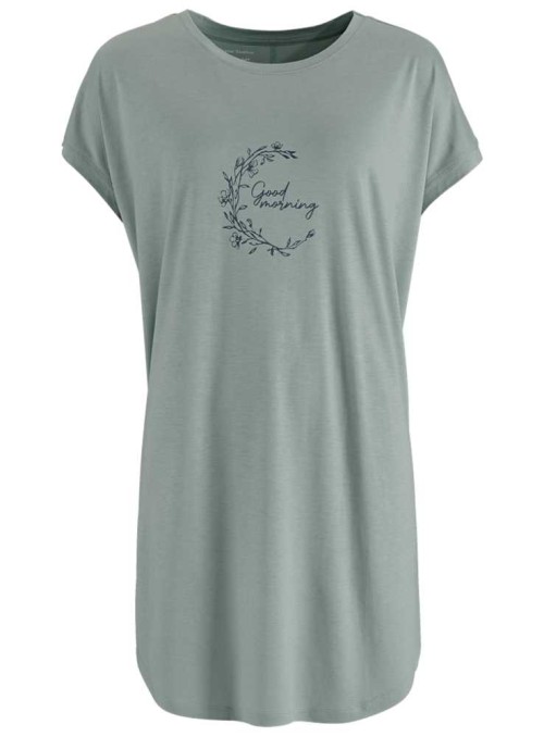 Bambus natkjole big-shirt med print