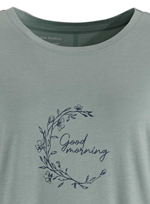 Bambus natkjole big-shirt med print