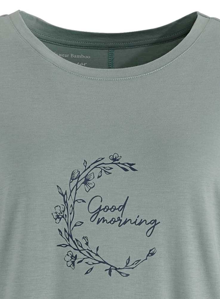 Bambus natkjole big-shirt med print