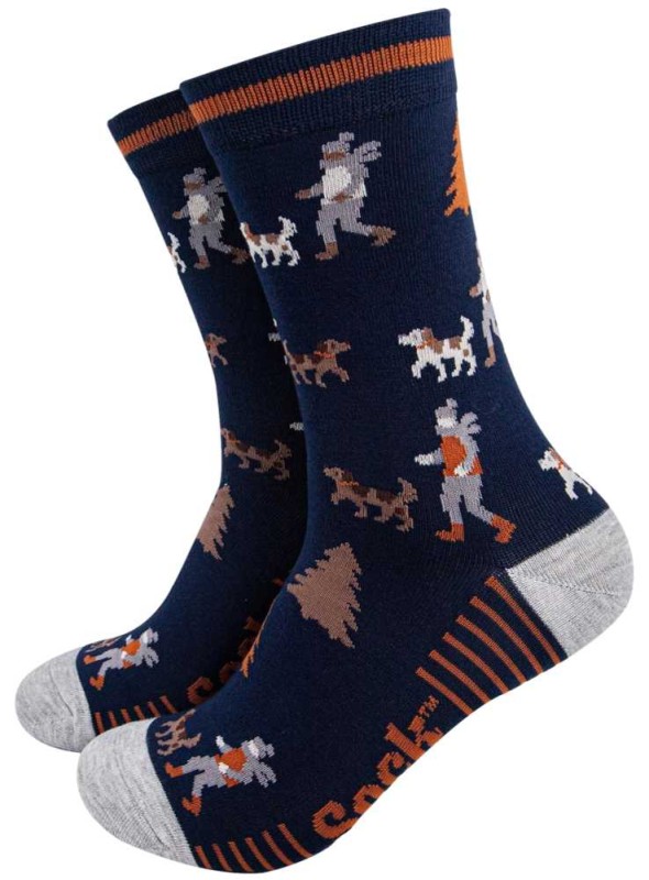 Bambus strømper tur med hunden, herre, fra Sock Talk