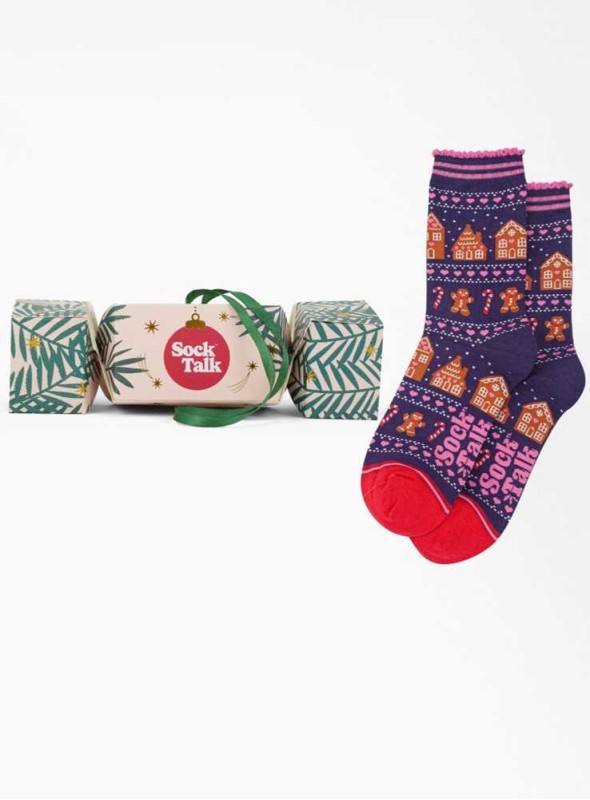 Bambusstrømper i gaveæske, juletræspynt, dame, fra Sock Talk