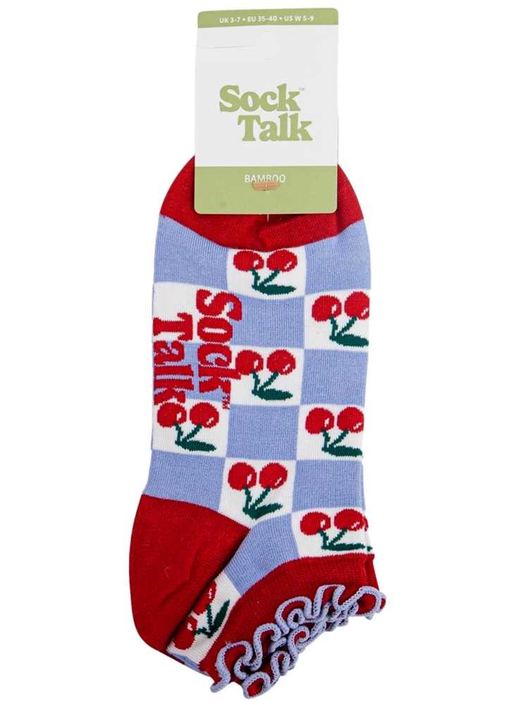 Bambus sneaker strømper kirsebær, dame, fra Sock Talk