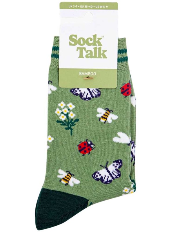 Bambus strømper bier og mariehøns, dame, fra Sock Talk