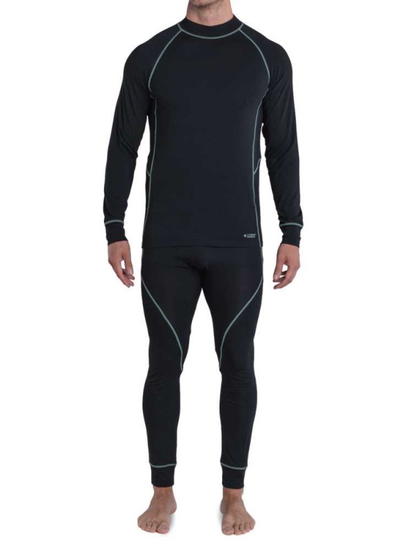 Bambus baselayer sæt herre, ski-undertøj sort