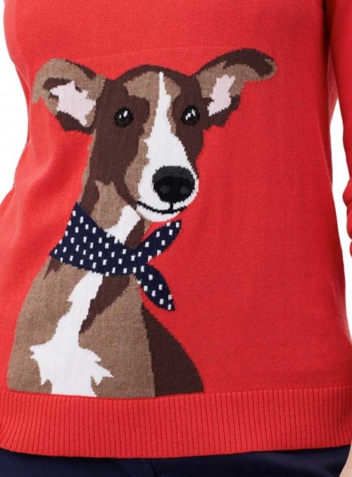 Strik sweater Miranda med hund fra Joules