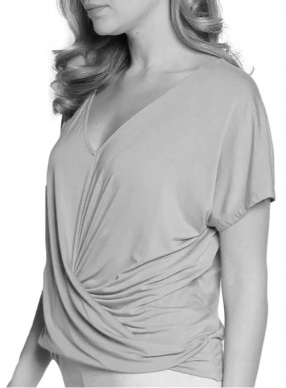 Bambus bluse kortærmet Twist Top Black