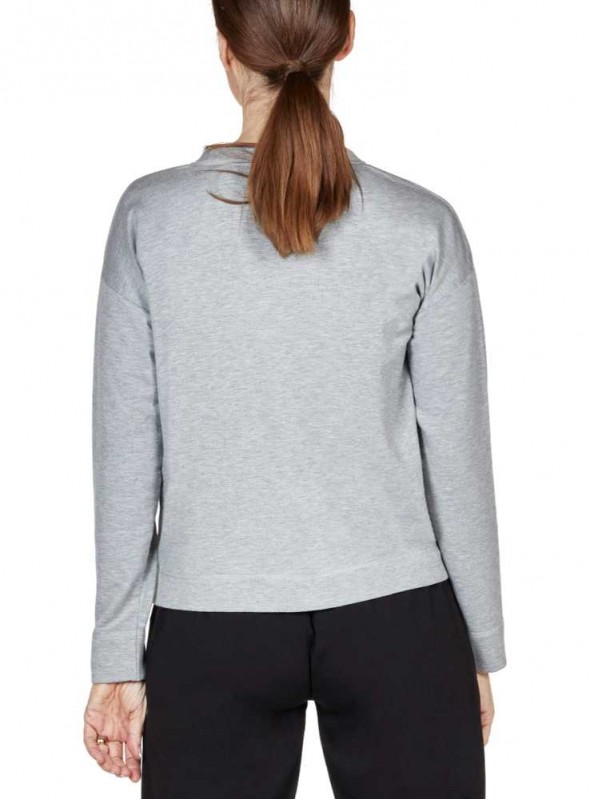 Bambus sweat-shirt gråmeleret med tegning Life Drawing fra Thought