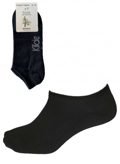 Bambus strømper korte diabetes & komfort sneakers sokker, sorte fra Kilde