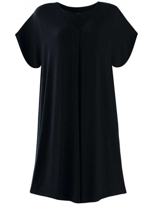 Bambus kjole sort, med vidde og korte ærmer